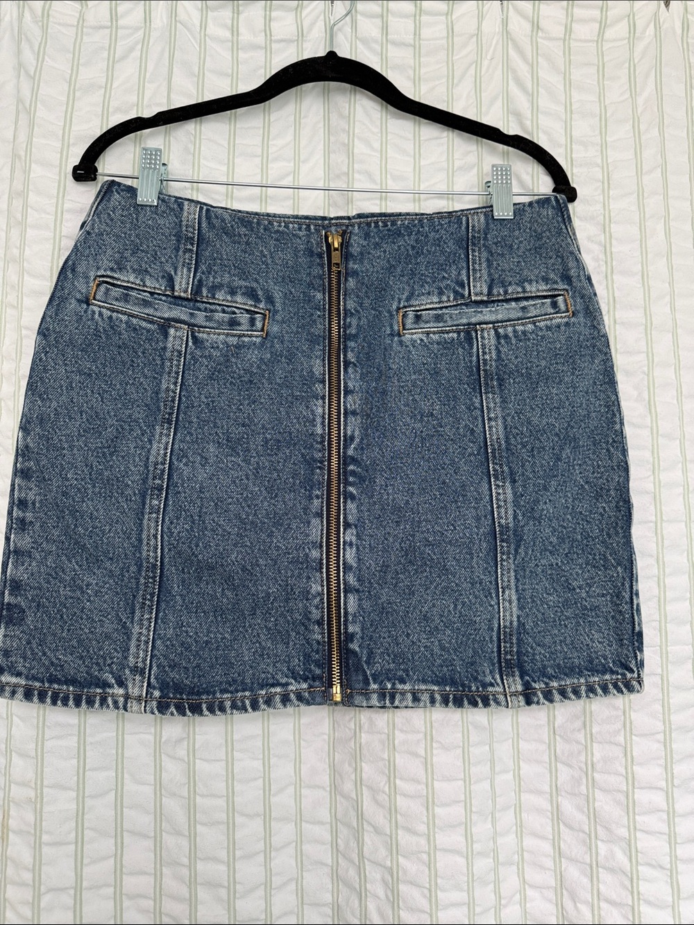 GAP Front-Zip Denim Mini Skirt - Blue
